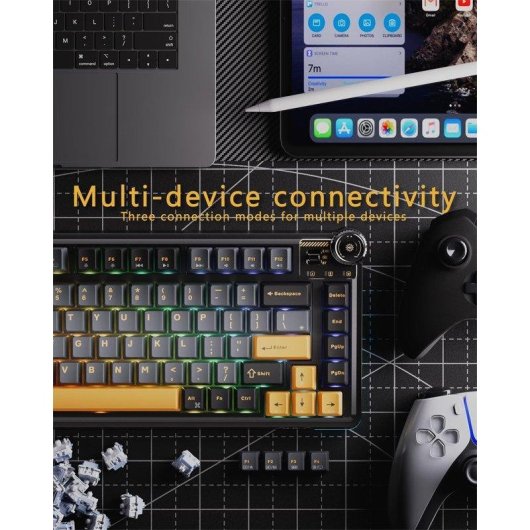 Tastiera Aula Au75 75% wireless Hot-swap RGB PBT con manopola multifunzione