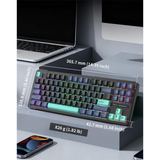 Clavier Aula F87 Pro sans fil 87 touches triple mode Hot Swappable 4000mAh