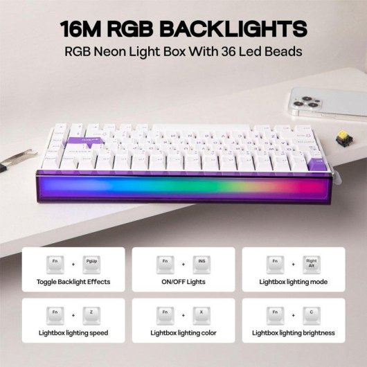 Teclado Aula Hero84 HE Magnético 75% Compacto RGB Hot-swappable