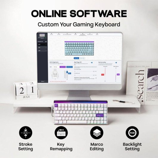Teclado Aula Hero84 HE Magnético 75% Compacto RGB Hot-swappable