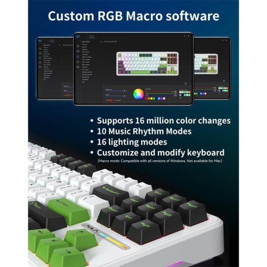 Clavier Aula F87 Pro sans fil 87 touches RGB Hot-swap Gasket