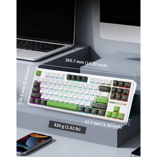 Clavier Aula F87 Pro sans fil 87 touches RGB Hot-swap Gasket