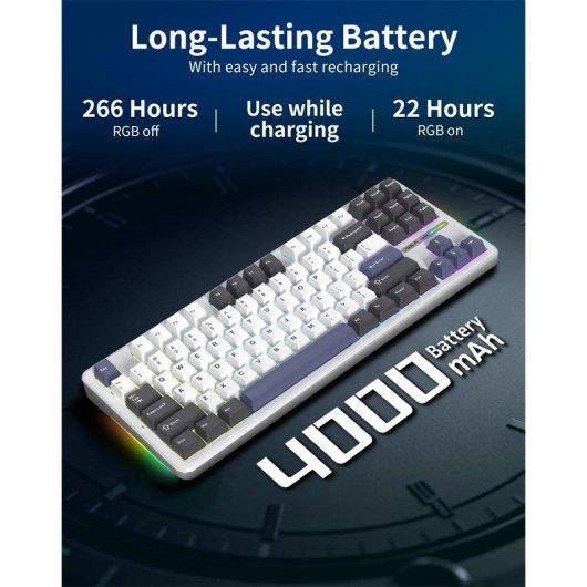 Clavier Aula F87 Pro mécanique sans fil 87 touches Gasket Hot-swappable RGB