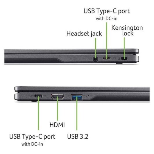 Portátil Acer Chromebook Plus 515 CBE595-2-32VW 15,6" Intel Core 3 100U 8GB 128GB SSD Intel Graphics ChromeOS