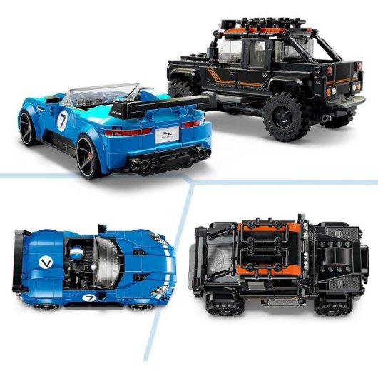 LEGO Speed Champions Jaguar Project 7 e Land Rover Defender 77264 740 peças