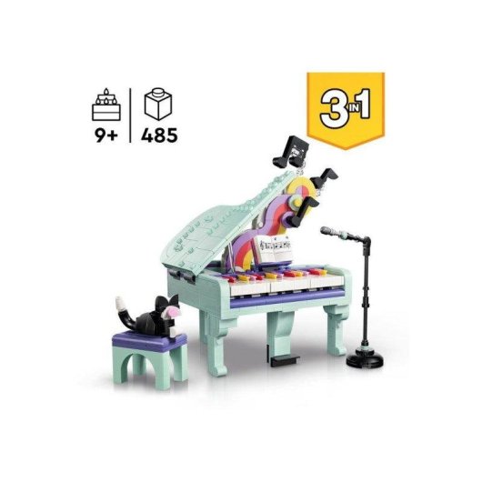 LEGO Creator 3-en-1 Decor musical Piano y Gato 31392 485 piezas