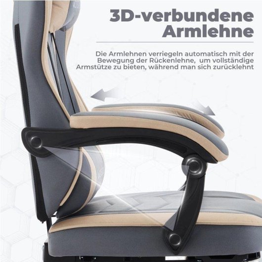 Sedia Gaming Ergonomica Autrucker Con Poggia Piede E Altezza Regolabile