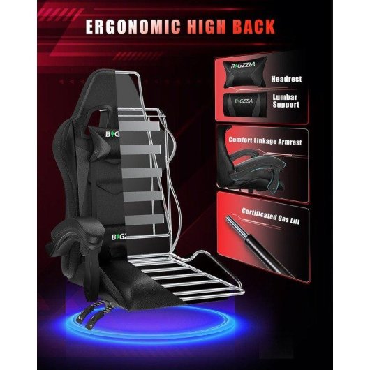 Faute Gaming Naspaluro LED RGB Professional repos-tête support lombaire
