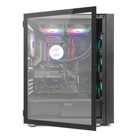 Caja de PC Zolyd Radion ATX ARGB Vidrio Templado 4 Ventiladores Incluidos