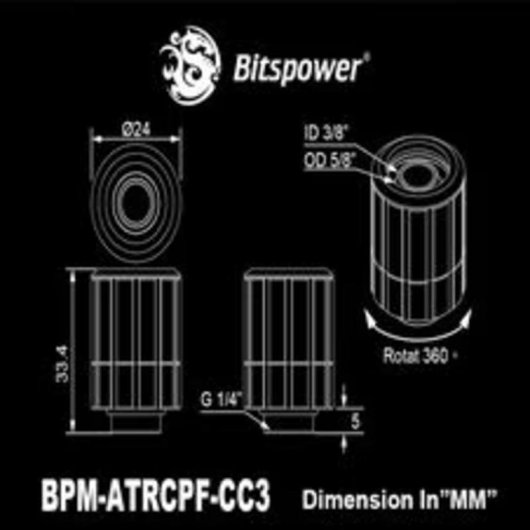 Wasserkühlung Bitspower Artemis Adapter 16/10 mm 360° Drehbar