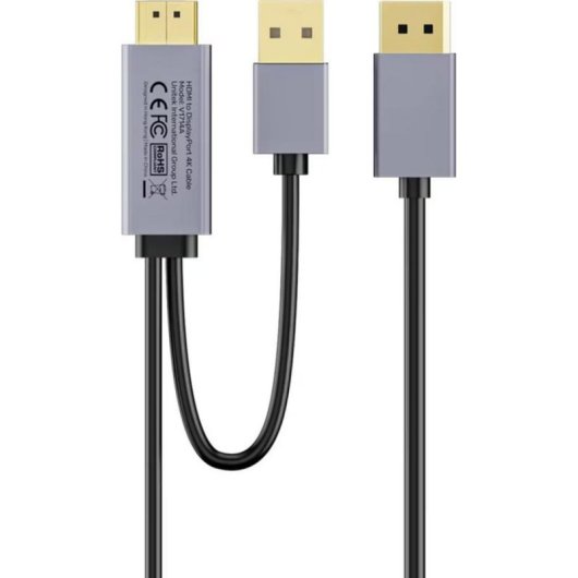 Cabo adaptador Unitek DisplayPort HDMI 1,8 m 4K 60 Hz