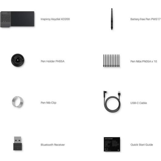 Tablette graphique Huion Inspiroy Keydial KD200 Bluetooth 8192 niveaux de pression