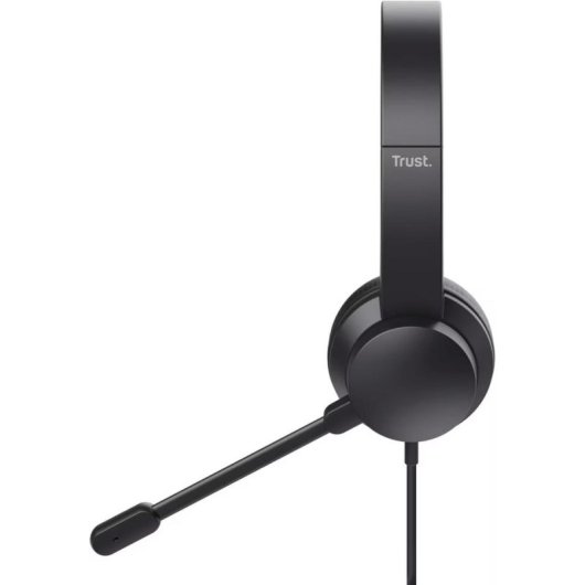 Casque Trust Roha II USB-A avec micro, filaire, usage bureau, noir