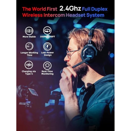Casque Synco Xtalk X2 sans fil 2,4 GHz, duplex complet, 24h autonomie, noir