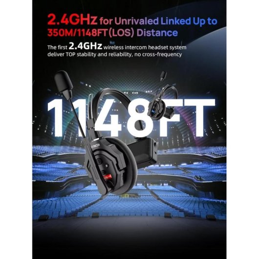 Casque Synco Xtalk X2 sans fil 2,4 GHz, duplex complet, 24h autonomie, noir