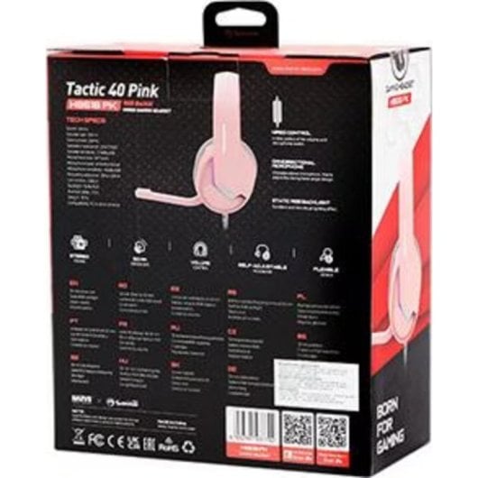 Casque filaire gaming Marvo TACTIC 40 USB Micro rose stéréo