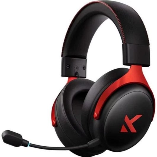 Casque Mchose V9 Pro sans fil Bluetooth et RF gaming avec micro et réduction de bruit rouge noir