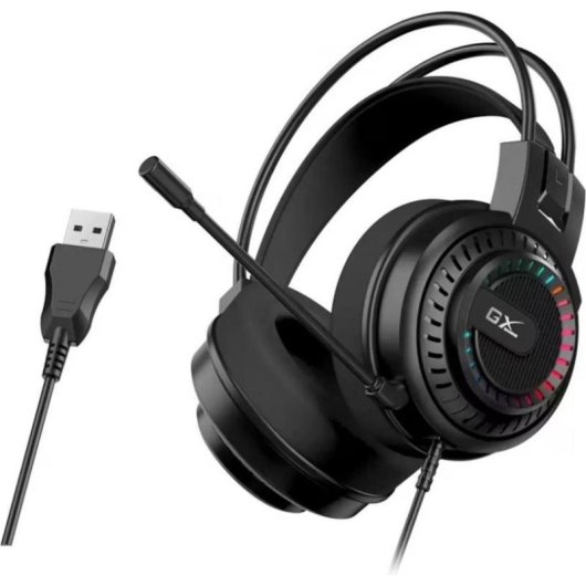Casque Genius filaire USB Over-Ear RGB avec micro noir
