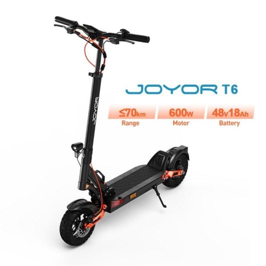 Patinete eléctrico Joyor T6 600W Autonomía 70km Suspensión Hidráulica Negro