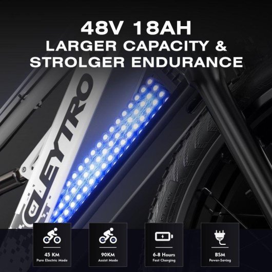 Vélo électrique Generica ES7-W 750W 48V 18Ah 26" Blanc