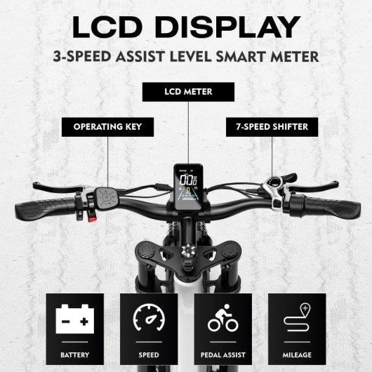 Vélo électrique Generica ES7-W 750W 48V 18Ah 26" Blanc