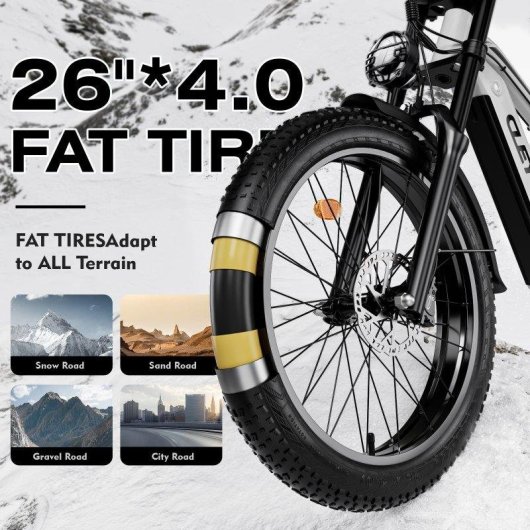 Vélo électrique Generica ES7-W 750W 48V 18Ah 26" Blanc