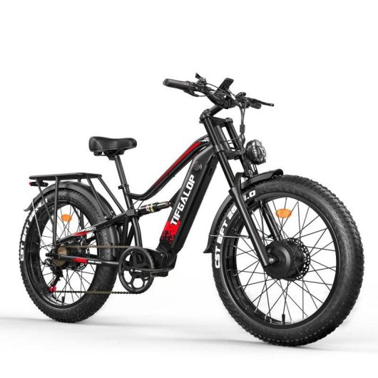 Vélo électrique Générique ES7PRO-B Double Moteur 52V 1500W 26" Noir