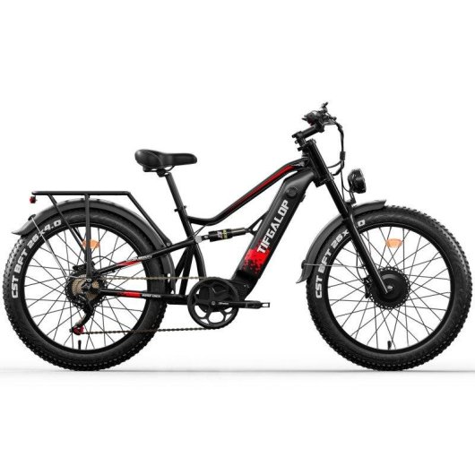 Vélo électrique Générique ES7PRO-B Double Moteur 52V 1500W 26" Noir