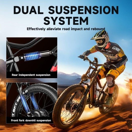 Vélo électrique Générique ES7PRO-B Double Moteur 52V 1500W 26" Noir
