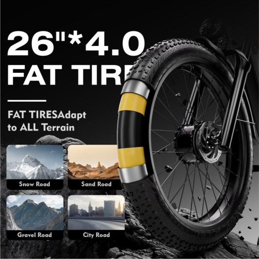 Vélo électrique Générique ES7PRO-B Double Moteur 52V 1500W 26" Noir