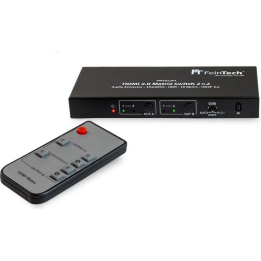 Commutateur Matrix HDMI FeinTech VMS02201 2x2 4K 60Hz HDR