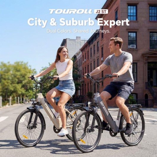 Bicicletta Elettrica Touroll J2 ST 250W 45Nm Batteria 561.6Wh 100km 7 Marche Shimano Sand