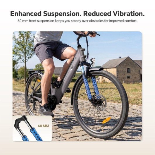 Bicicletta Elettrica Touroll J2 ST 250W 45Nm Batteria 561.6Wh 100km 7 Marche Shimano Sand