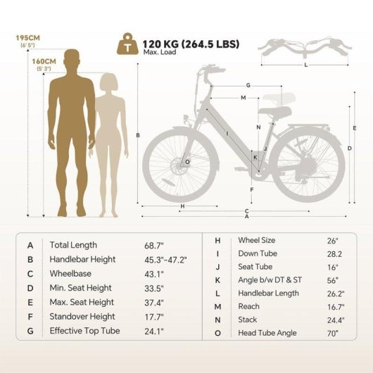 Bicicletta Elettrica Touroll J2 ST 250W 45Nm Batteria 561.6Wh 100km 7 Marche Shimano Sand