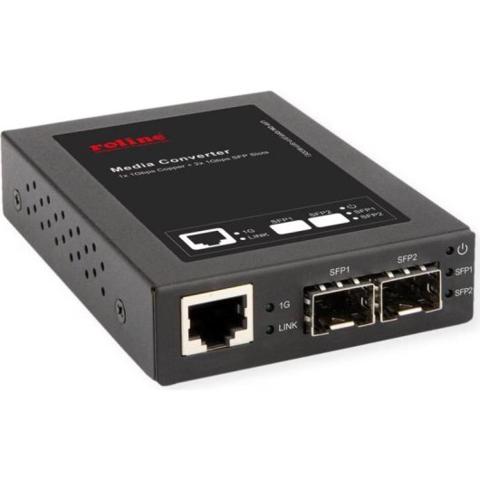 Gigabit Konverter Roline mit 2 Mini-GBIC Slots und RJ45