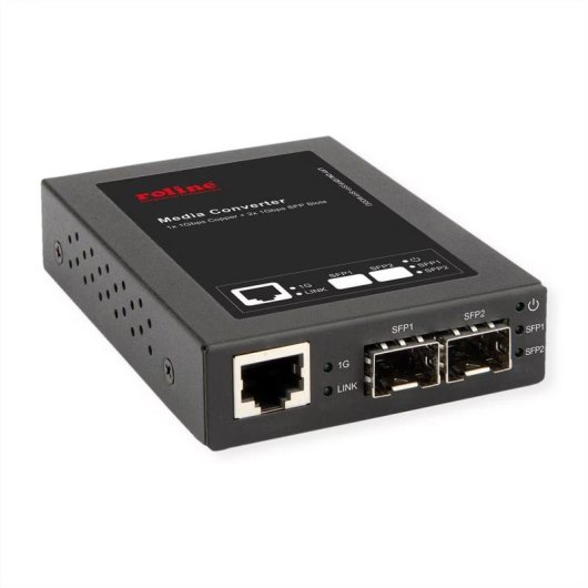 Gigabit Konverter Roline mit 2 Mini-GBIC Slots und RJ45