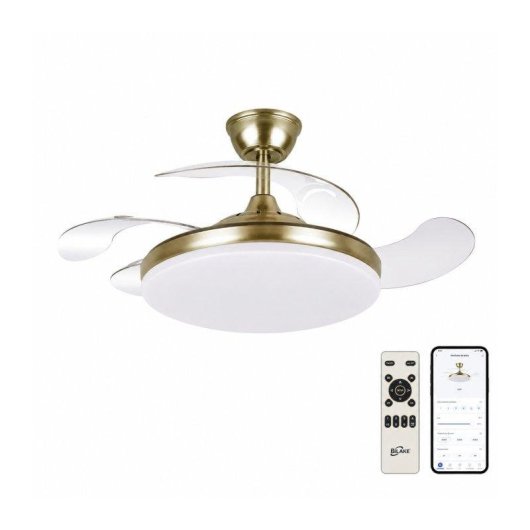 Ventilador de Techo con Luz Bilake Two 50W 108cm Motor DC Aspas Retráctiles Bluetooth Mando Función Invierno