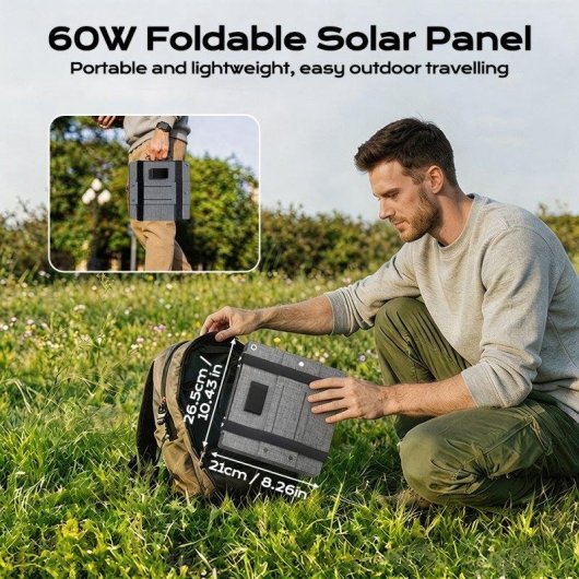 Painel Solar Lionshee Ls-sp60f 60W USB Tipo-C Dobrável IP67