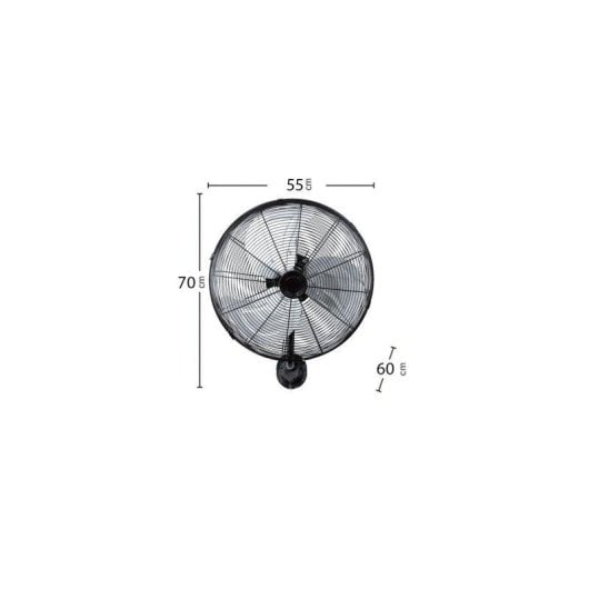 Ventilador de Pared Bilake Arrecife 120W 55cm Oscilante Silencioso Cabezal Orientable
