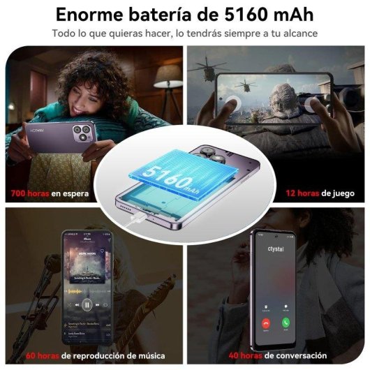 HOTWAV Note 13 Max 4G 6GB 6.8" 256GB Preto Câmara 48MP