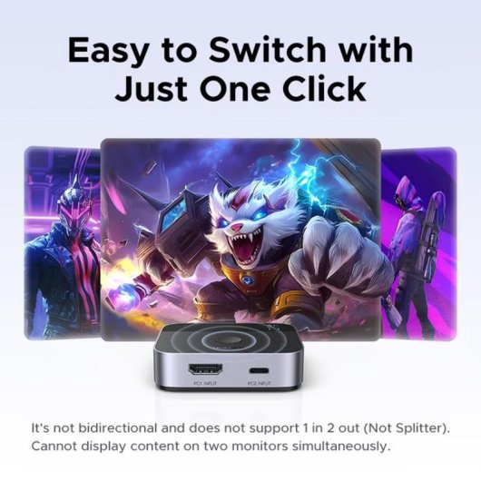KVM-Schalter Ugreen AW503 2x1 4K@60Hz USB-C/HDMI