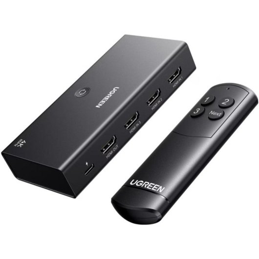 Commutatore HDMI Ugreen 3 in 1 4K@60Hz con Telecomando