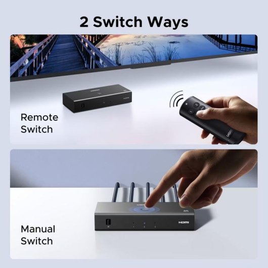 Commutatore HDMI Ugreen 3 in 1 4K@60Hz con Telecomando