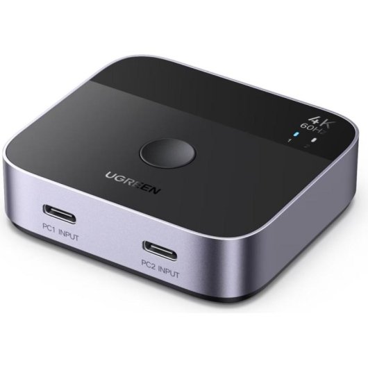 Commutateur KVM Ugreen AW502 HDMI USB-C 4K 60Hz HDR Aluminio