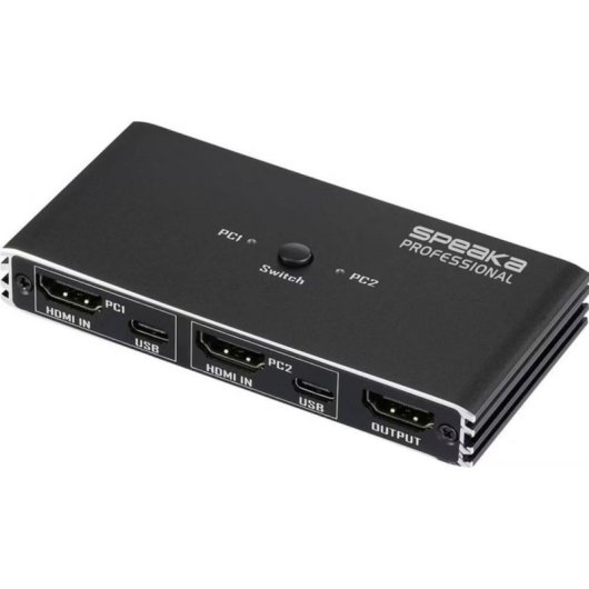 Commutatore KVM SpeaKa Professional 2 porte HDMI 4K@60Hz