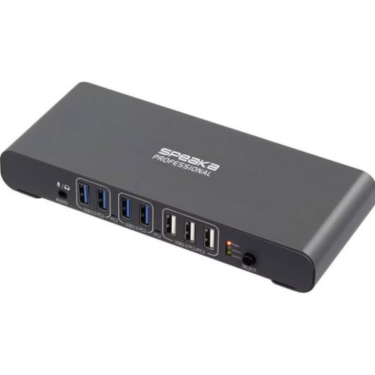 Comutador KVM SpeaKa Professional SP-KVM-2P4K 2 portas USB-C HDMI