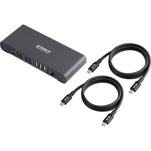 Comutador KVM SpeaKa Professional SP-KVM-2P4K 2 portas USB-C HDMI
