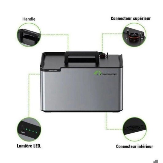 Estação de Energia Lionshee LS-L1024 1024Wh 52V Bateria LiFePO4 IP65 LCD
