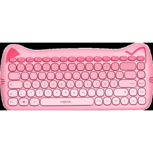 Tastatur LogiLink ID0220 Universal Membran kabellose Maus rosa QWERTZ