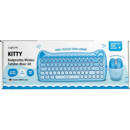 Tastatur LogiLink kabellos mit optischer Maus 85 Tasten Multimedia Deutschland